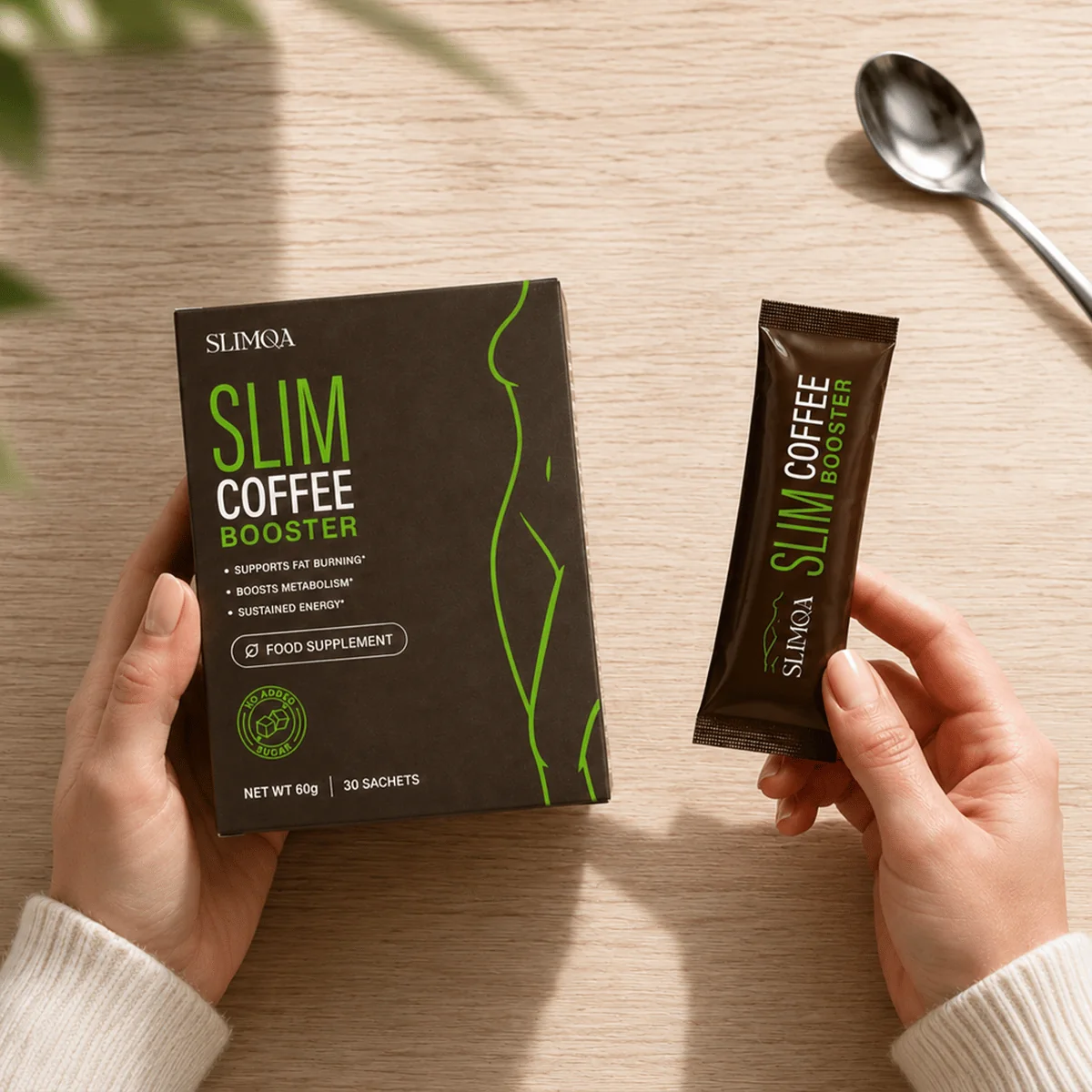 SlimQA Slim Coffee Booster sachet and product